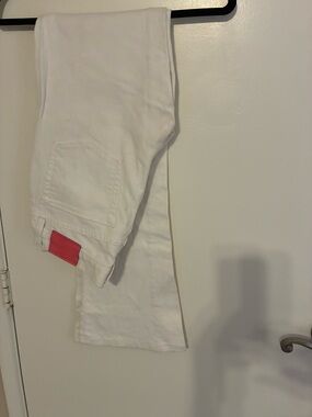 Polo by Ralph Lauren White Boot-Cut Jeans with Pink Patch